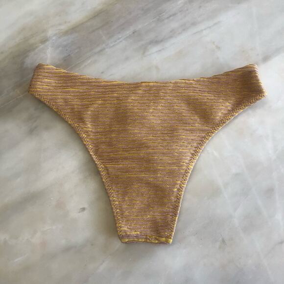 Sea salt azure bikini bottoms in yellow Gold swim size small - Picture 4 of 6